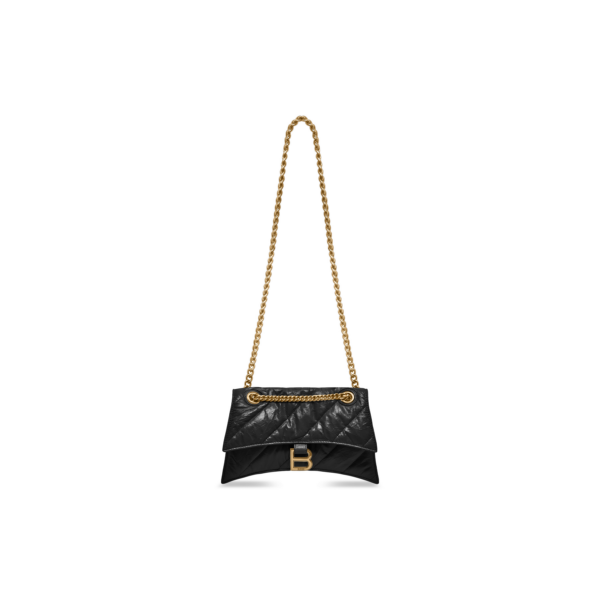 WOMEN'S CRUSH SMALL CHAIN BAG QUILTED IN BLACK