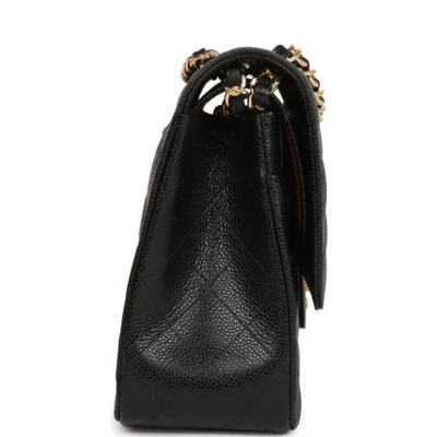 Chanel Jumbo Classic Double Flap Bag Black Caviar Gold Hardware