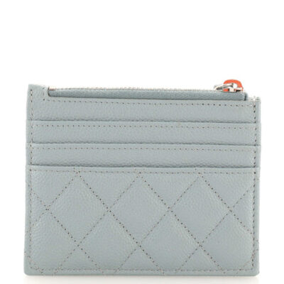 Chanel CC Zip Card Holder Quilted Caviar