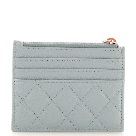 Chanel CC Zip Card Holder Quilted Caviar