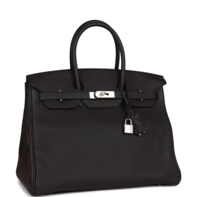 حقيبة Hermès Birkin 35 أسود توغو إكسسوارات معدنية بلاديوم