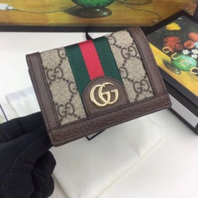 Gucci Ophidia GG card case 523155 Dark Coffee