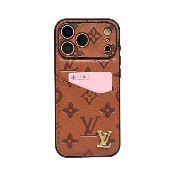 brown_phone_case Luxury Phone Case with Card Holder For iPhone 12-18 Pro & Pro Max