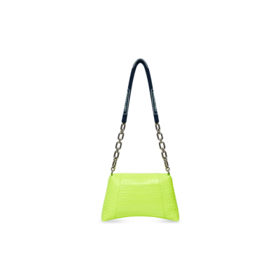 WOMEN'S DOWNTOWN SMALL SHOULDER BAG WITH CHAIN CROCODILE EMBOSSED IN YELLOW