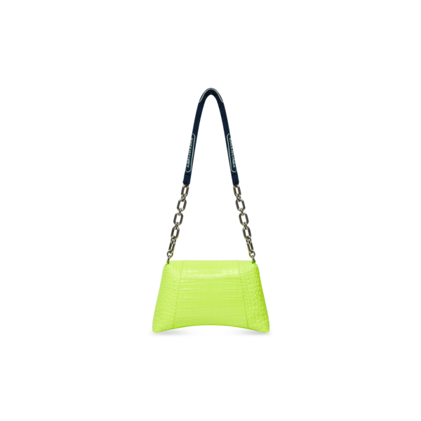 WOMEN'S DOWNTOWN SMALL SHOULDER BAG WITH CHAIN CROCODILE EMBOSSED IN YELLOW