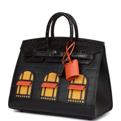 Hermès Sac Faubourg Birkin 20 So Black Matte Alligator Black Hardware