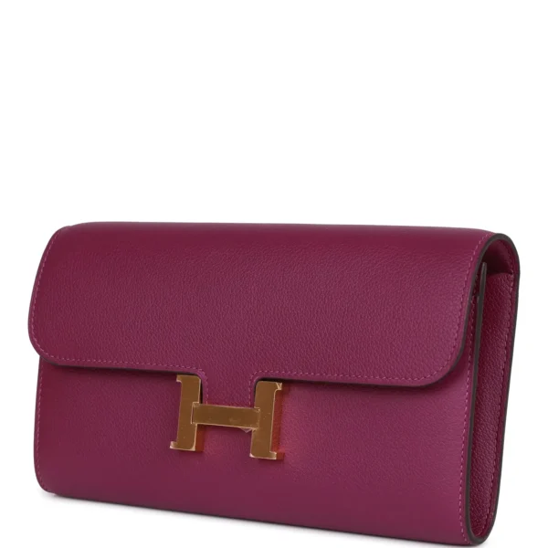 Hermès Constance Wallet To Go Anemone Evercolor Gold Hardware