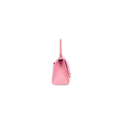 c33461495dfd440e2733cf8643662034 WOMEN'S HOURGLASS SMALL HANDBAG CROCODILE EMBOSSED IN PINK