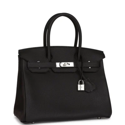 حقيبة Hermès Birkin 30 أسود توغو إكسسوارات معدنية بلاديوم