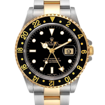 c3a57f089286b162922af207332ee756 ساعة Rolex Gmt Master 16713BKSO 40MM أسود مينا ذهبي اللون علبة