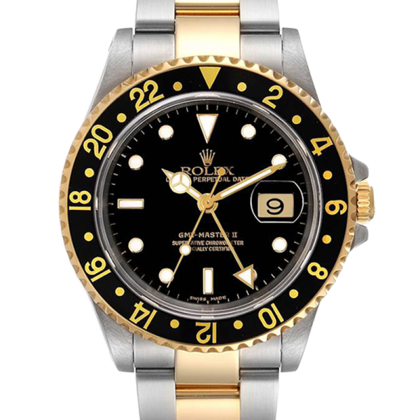 ساعة Rolex Gmt Master 16713BKSO 40MM أسود مينا ذهبي اللون علبة