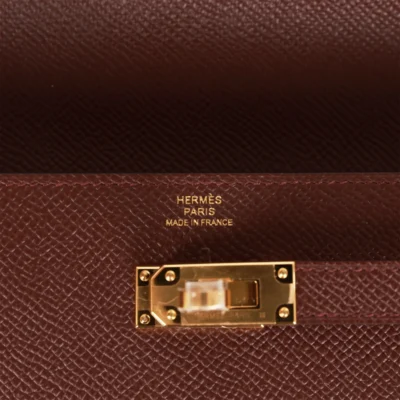 爱马仕 Kelly Go Bordeaux Epsom 金色五金钱包