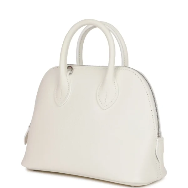 Hermès 1923 Bolide 25 White Evercolor Verso Palladium Hardware