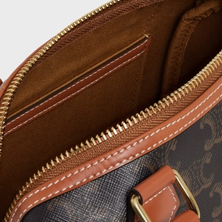 c438abcb159e6246b73da8fafc35d8a7 SMALL BOSTON IN TRIOMPHE CANVAS AND CALFSKIN TAN