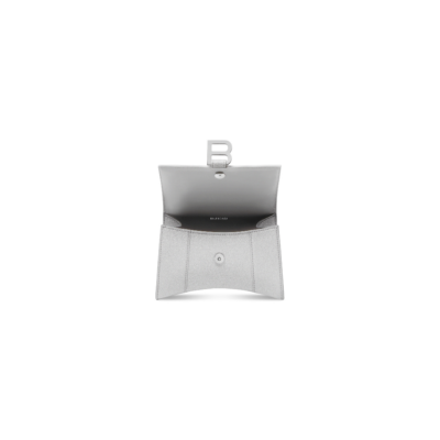 WOMEN'S HOURGLASS XS HANDBAG IN SPARKLING FABRIC IN SILVER