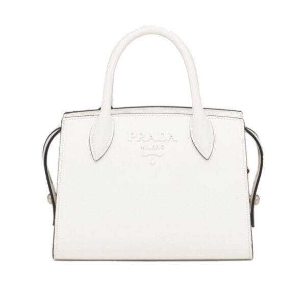 c45ef4722ea4e3d845060ab9af30b447 Prada Saffiano Leather Prada Monochrome Bag in White