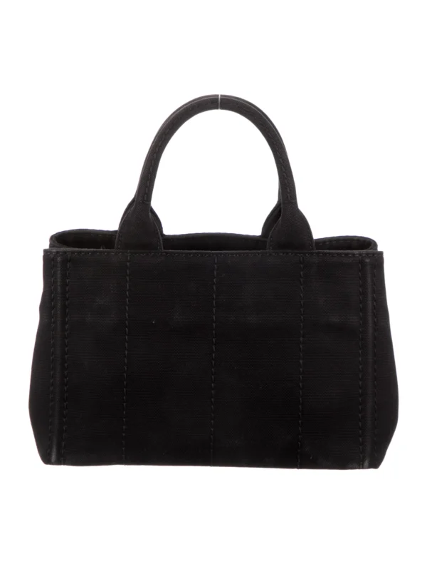 Prada Small Cotton Canvas Tote in Black