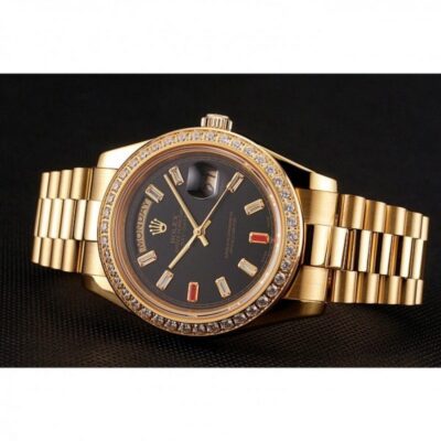 ساعة رجالية رولكس Daydate 1454101 مينا 36 MM باللون الأسود