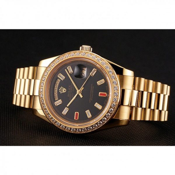 ساعة رجالية رولكس Daydate 1454101 مينا 36 MM باللون الأسود