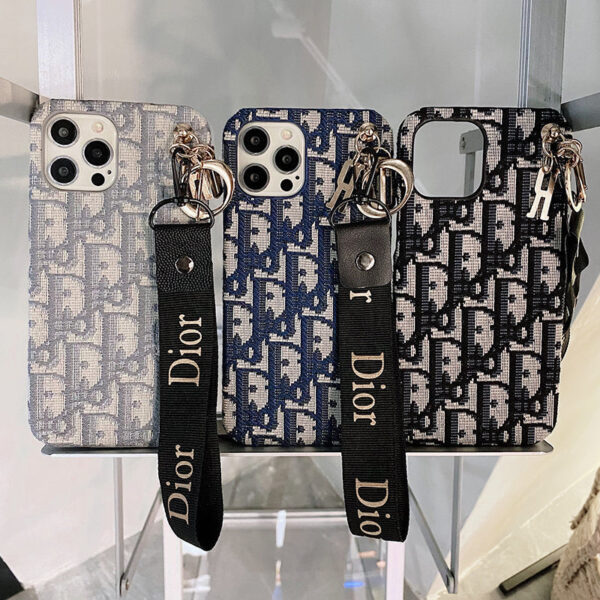 Luxury CD Black iPhone Case With Strap
