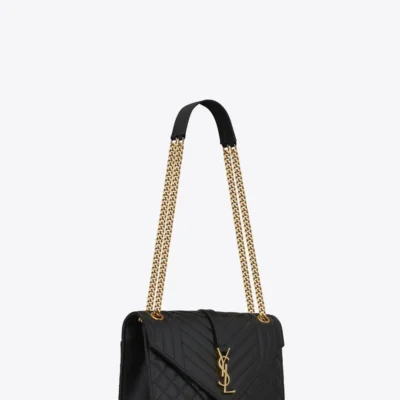 YSL Envelope Medium Chain Bag in Supple Matelasse Leather
