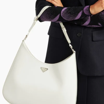 Prada Cleo Maxi 拉丝 皮革 肩背包