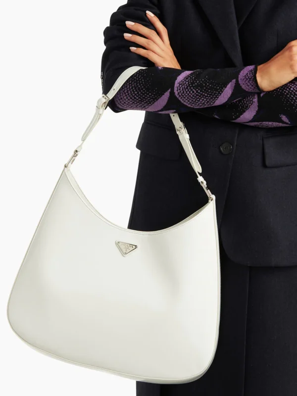 Prada Cleo Maxi 拉丝 皮革 肩背包
