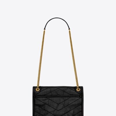 YSL Niki Medium Chain Bag in Crinkled Vintage Leather