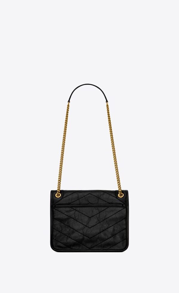 YSL Niki Medium Chain Bag in Crinkled Vintage Leather