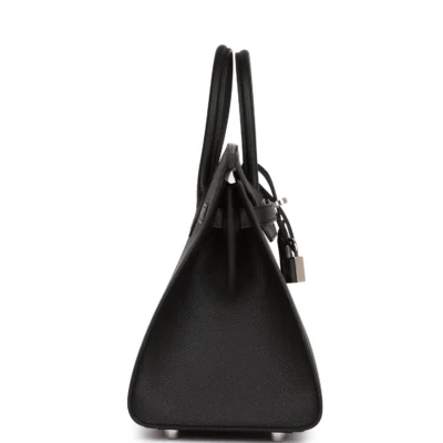 c7c071276916abf9d9f2556d005fcdb2 حقيبة هيرميس Birkin Sellier 25 من جلد إبسوم باللون الأسود مع إكسسوارات معدنية من البلاديوم
