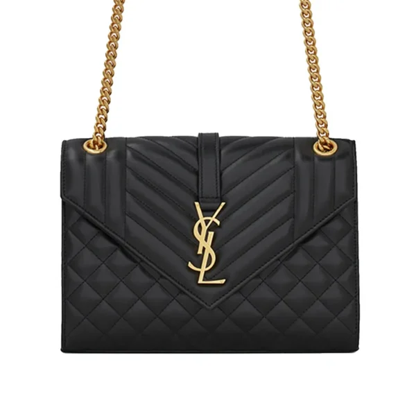 YSL Envelope Medium Chain Bag in Supple Matelasse Leather