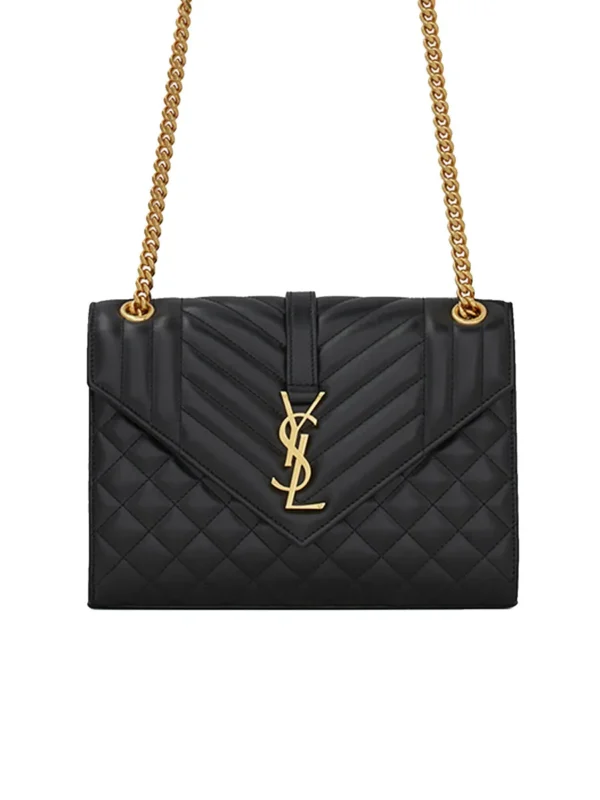 YSL Envelope Medium Chain Bag in Supple Matelasse Leather