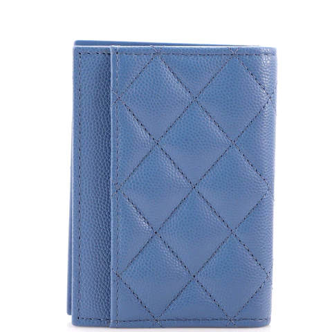 c7fcd006382c5e566ce9c85b0389c143 Chanel CC Bi-Fold Card Case Quilted Caviar
