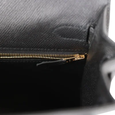 Hermès Kelly Sellier 28 Black Epsom Gold Hardware