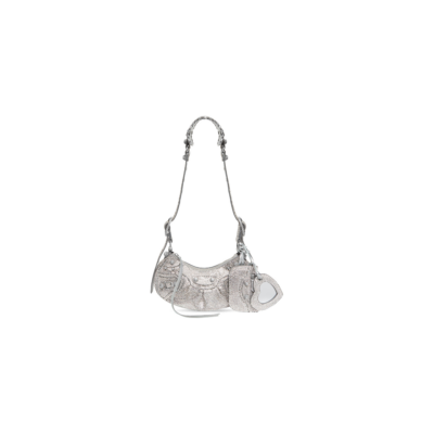 c927b35db58eaacf56edd220a544a596 WOMEN'S LE CAGOLE XS SHOULDER BAG WITH RHINESTONES IN GREY