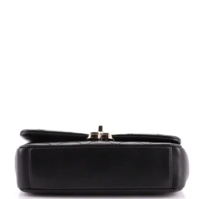 Chanel Twist Chain Enamel CC Flap Bag Quilted Lambskin Medium