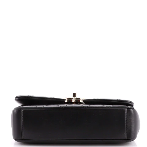 Chanel Twist Chain Enamel CC Flap Bag Quilted Lambskin Medium