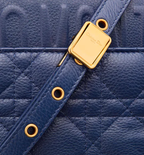 MEDIUM DIOR CARO BAG Royal Blue Supple Cannage Calfskin