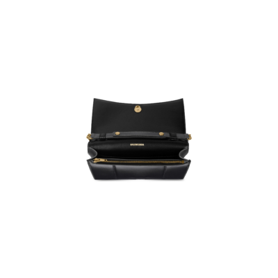WOMEN'S HOURGLASS WALLET ON CHAIN BOX IN BLACK