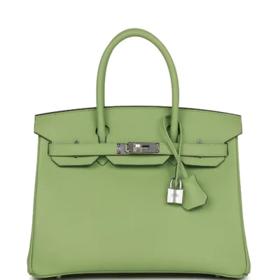 Hermès Birkin 30 Vert Criquet Epsom Palladium Hardware