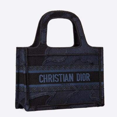 cae25a65a1e8e1ff290692a13810678d Dior Mini Book Tote Bag In Blue Camouflage Canvas