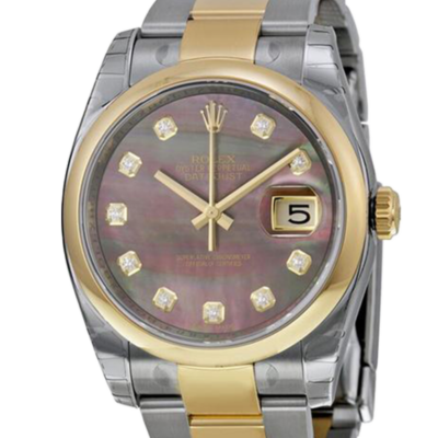 cb113235bfdb7cb4cc131169f7ac5c12 Rolex Datejust 116203BKMDO 36MM Black Mother of Pearl Dial Silver-tone Case