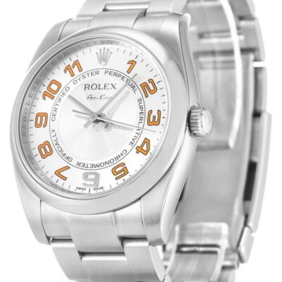 Rolex Air-king 114210.4 Silver Arabic Dial Unisex 34MM