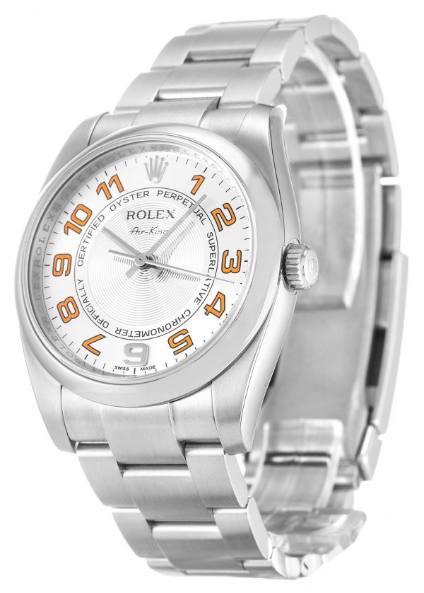 Rolex Air-king 114210.4 Silver Arabic Dial Unisex 34MM