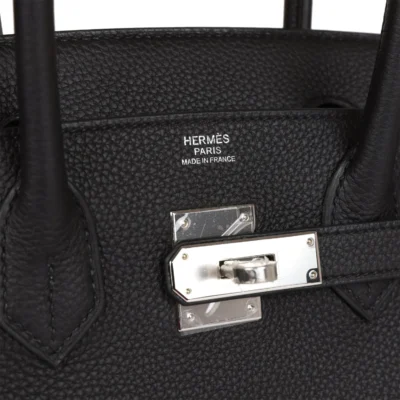 حقيبة Hermès Birkin 30 أسود توغو إكسسوارات معدنية بلاديوم