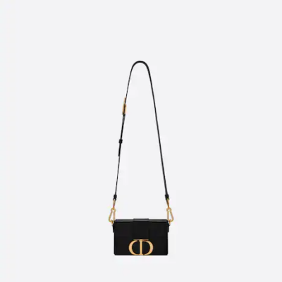30 MONTAIGNE BOX BAG Black Box Calfskin