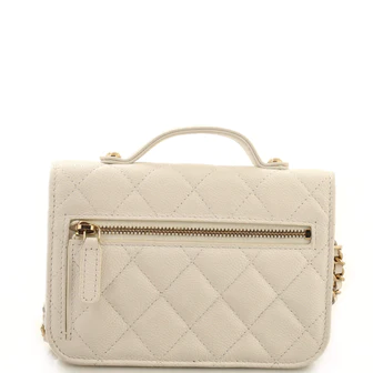 Chanel Business Affinity Flap Clutch with Chain Quilted Caviar