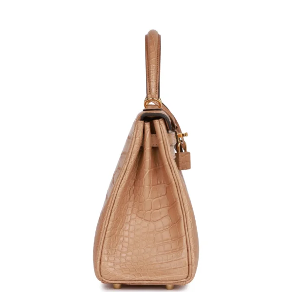 Hermès Kelly Retourne 25 Chai Matte Alligator Gold Hardware