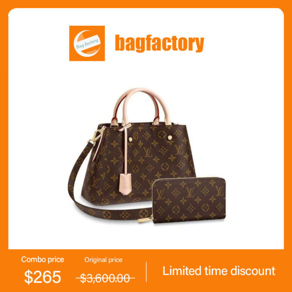 LOUIS VUITTON Montagne BB long wallet 2-piece set deals Ref: M41055 + M60017