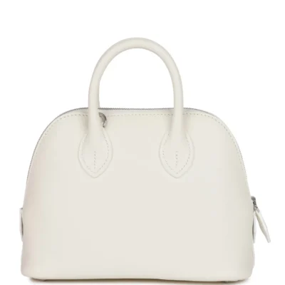 Hermès 1923 Bolide 25 White Evercolor Verso Palladium Hardware
